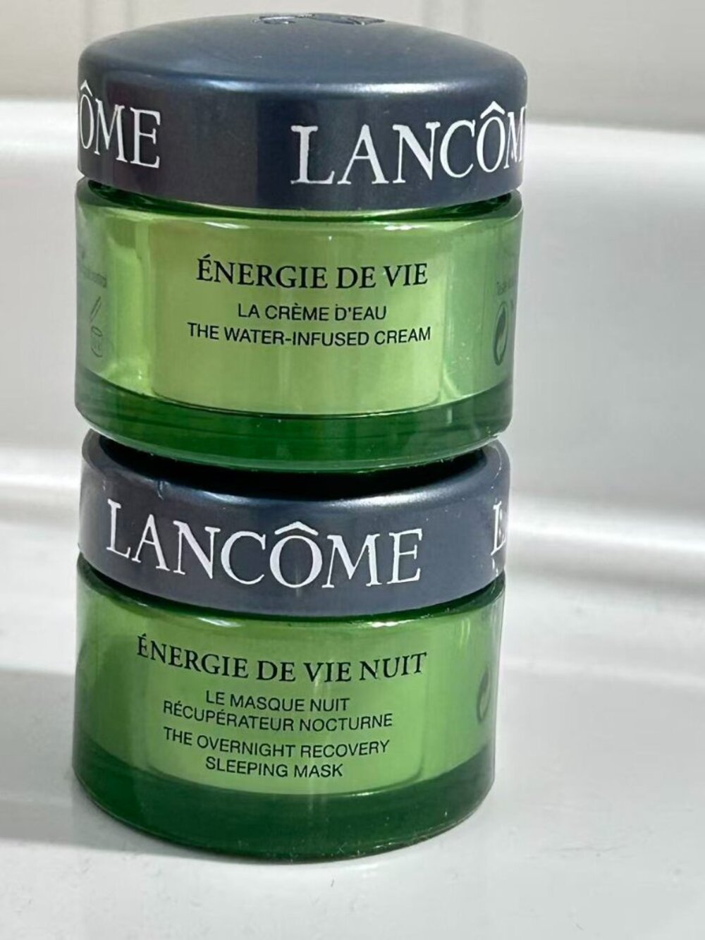 New Lancome Energie De Vie Water Infused Cream + Recovery Mask Travel Set